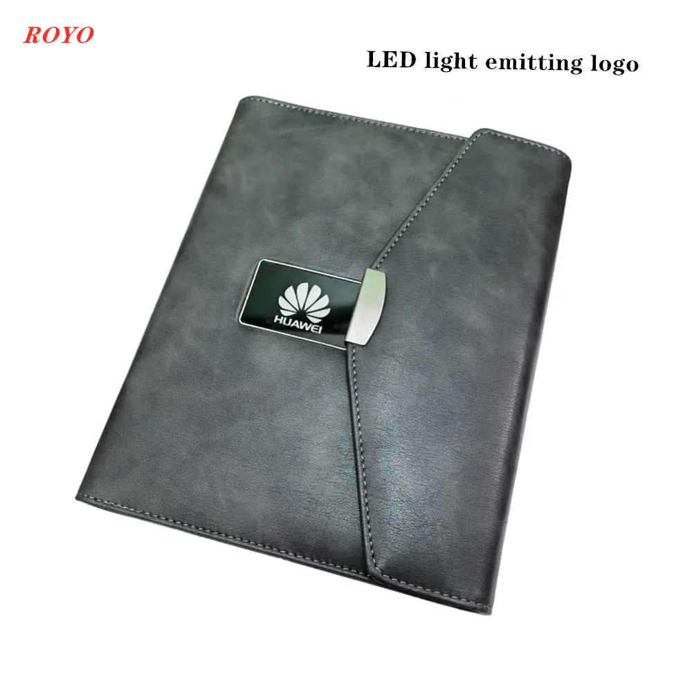 Luxury business smart diary notebook with power bank and usb flash drive inteligents notebook OEM gift set with pen set