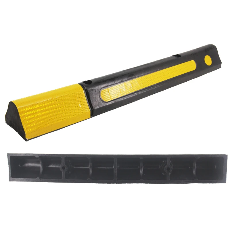Reflective Durable Parking Lot Plastic Garage Wheel Chock Truck Rubber Wheel Stopper
