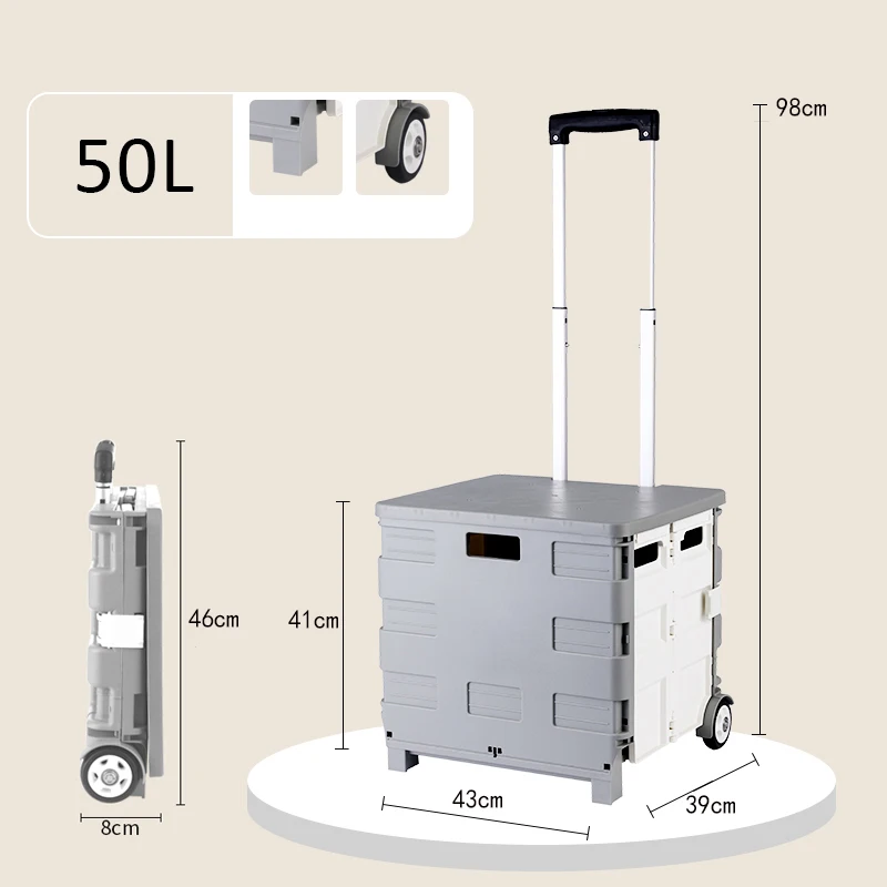 Лидер продаж, компактная складная тележка для багажа, пластиковая Портативная Складная Тележка для покупок, сумка для магазина, цена на тележку