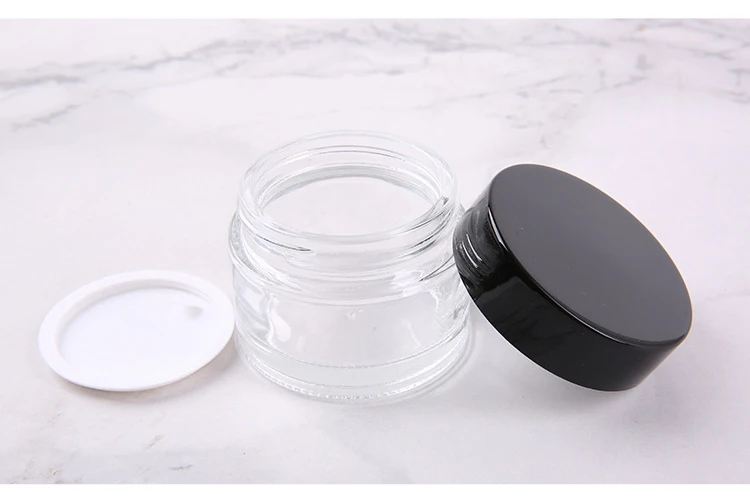 Wholesale Small Round Cosmetic Jars 5 Gram 5ml with Black Lids