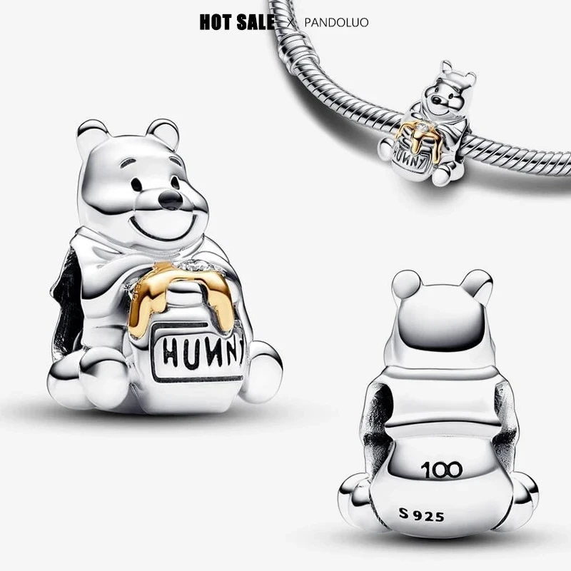 Высокое качество оригинальный 925 стерлингового серебра Медведь Шарм Подходит Для Pandora браслет оптовая продажа с фабрики