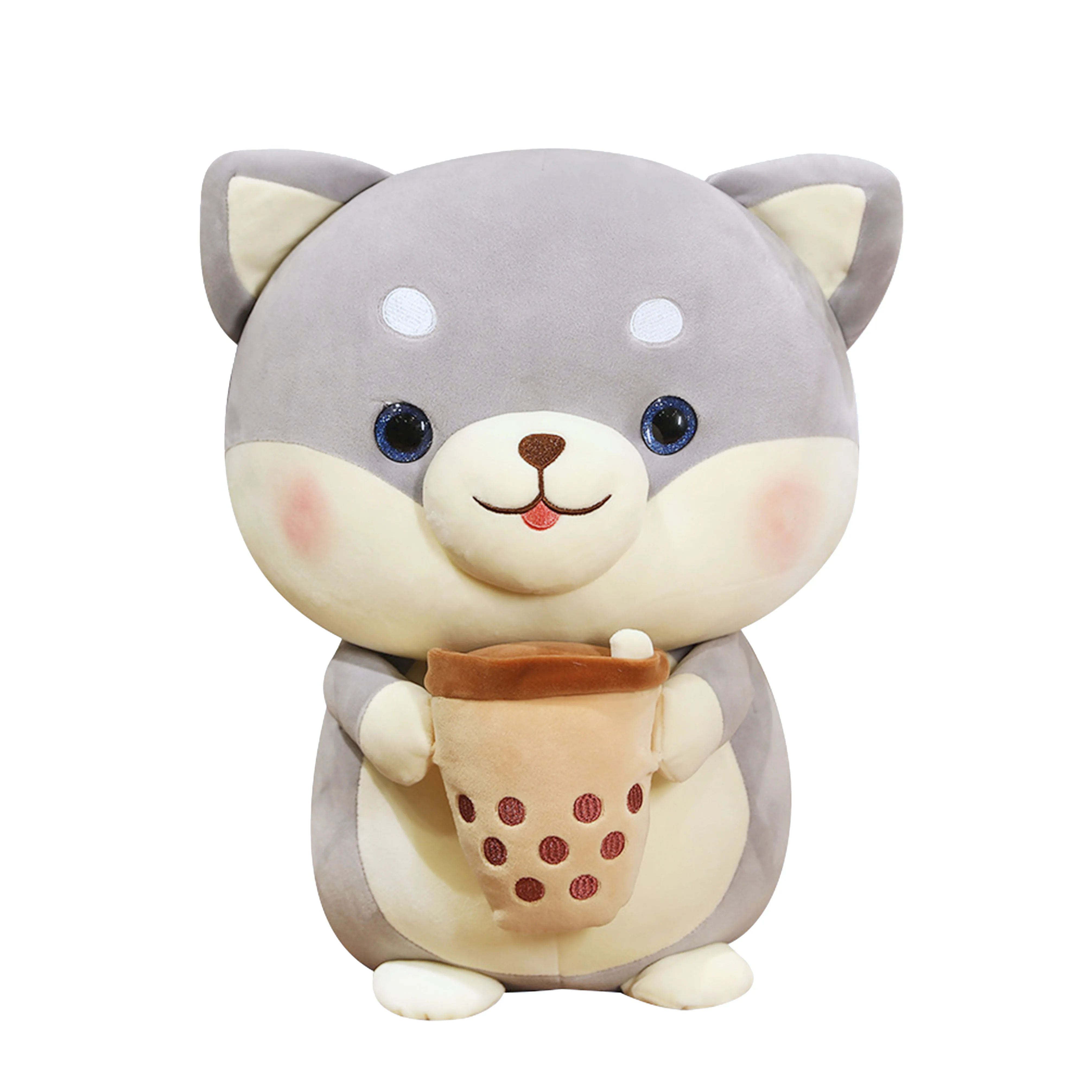 Cute Drink Plush Toy Soft Stuffed Milk Tea Plush Boba Tea Cup Toy Bubble Tea Dog Pillow Cushion Kids Gift