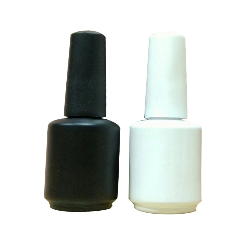 Color Coating Uv Nail Gel Polish Bottles Customized Shape Nail Polish Bottle White 8ml 15ml Glass White Black Screen Printing