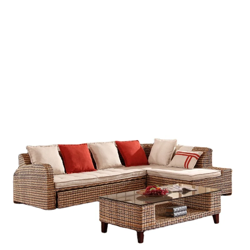 New Design Living Room Furniture Set Rattan Electric Control Sofa Bed Corner Unit
