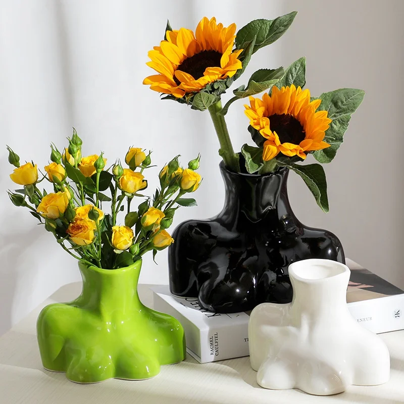 
Female body artistic decoration ceramic vase for home model room decoration 