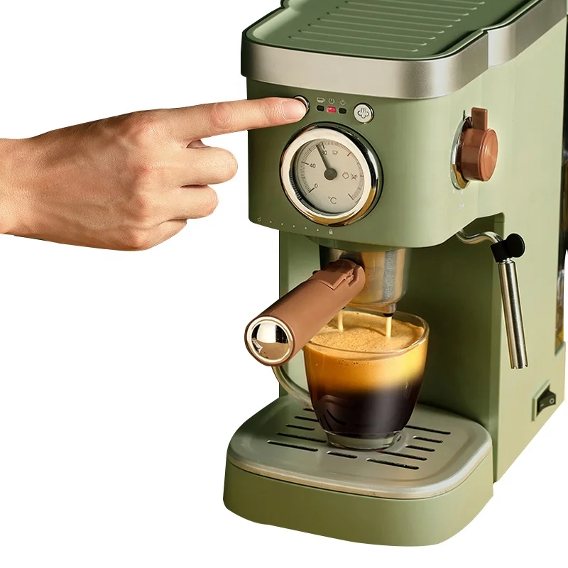 Small Retro Home Office Pump Steam Milk Brewing Coffee Machine