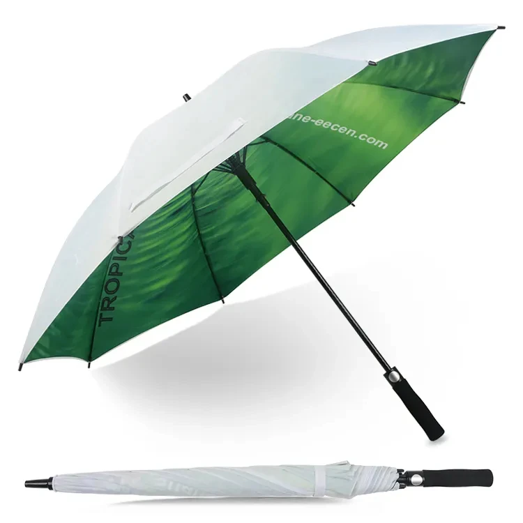 Wholesale Factory Price Strong And Sturdy Windproof Automatic Straight Umbrella Silver