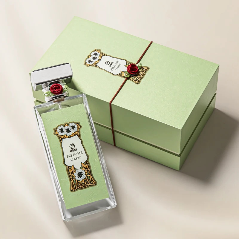 Custom Luxury Elegant 100ml Empty Spray Glass Perfume Bottle Packaging with Box