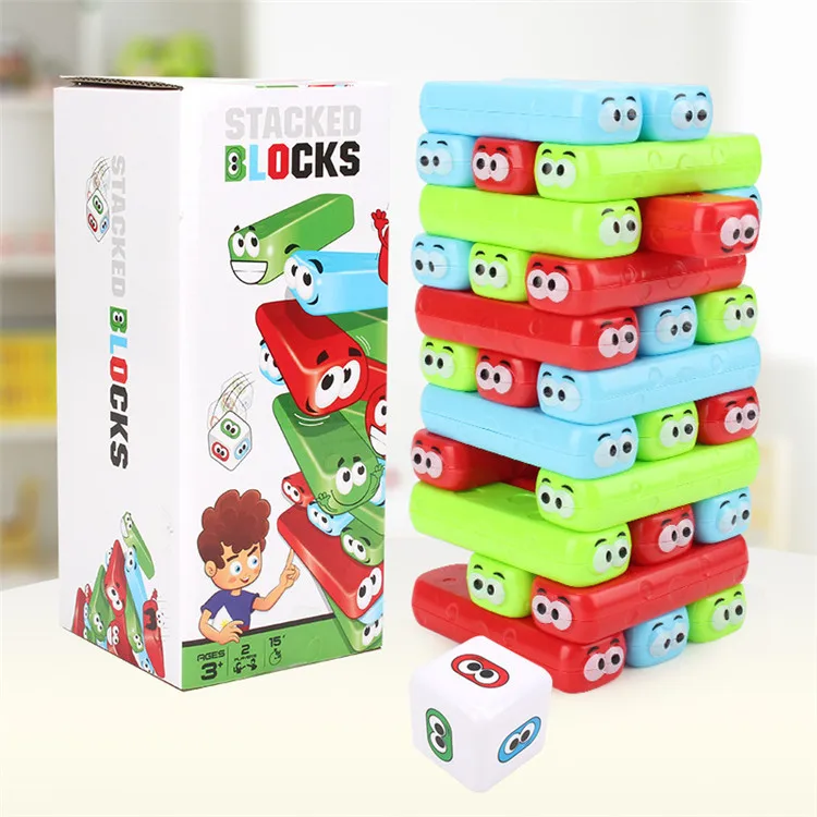 
Hot sale kids educational toys blocks games wooden stacking toy gaming tower 