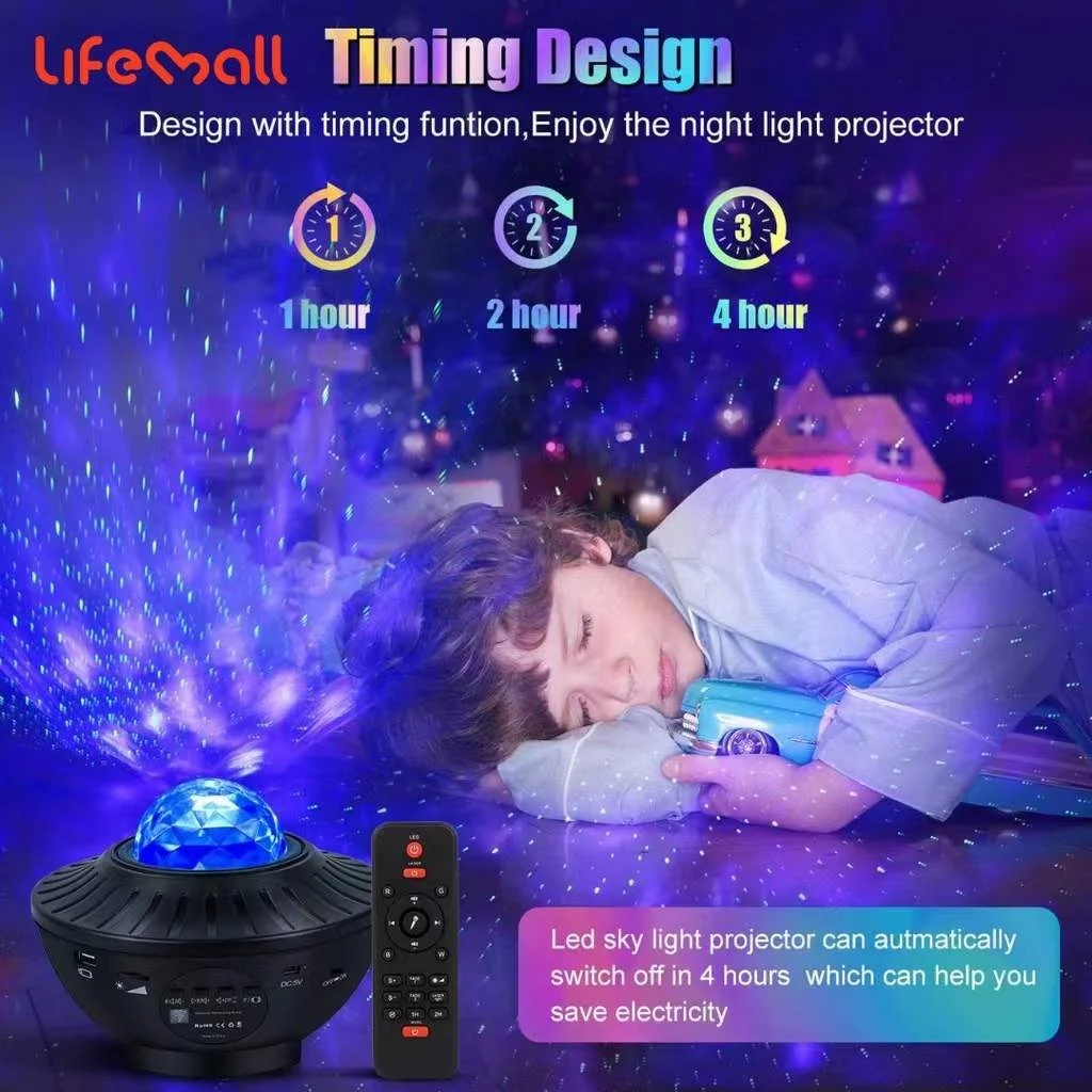 Smart Music Galaxy Star Projector Laser Night Light Speaker Projector Lamps