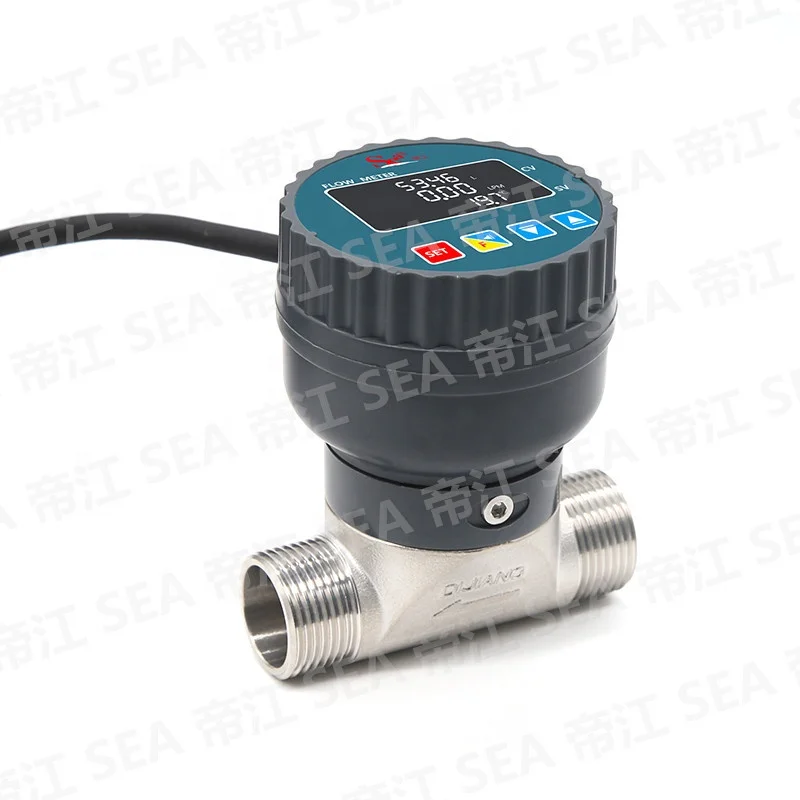 3/4 ''DN20 Pulse/485 сигнала электромагнетический расходомер жидкий сточной воды замер 5-150LPM крепеж из нержавеющей стали с ЖК-дисплеем