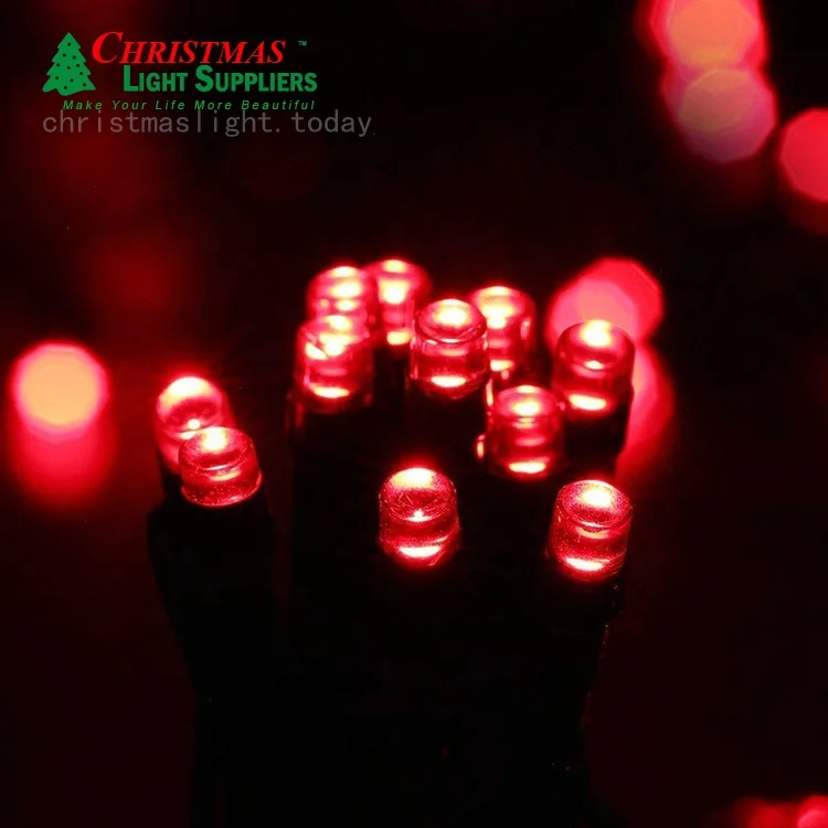 RED Solar String Lights 72ft 200 LED 8 Modes  Waterproof Garlands RED Led String Lights for Garden Patio Paty Christmas