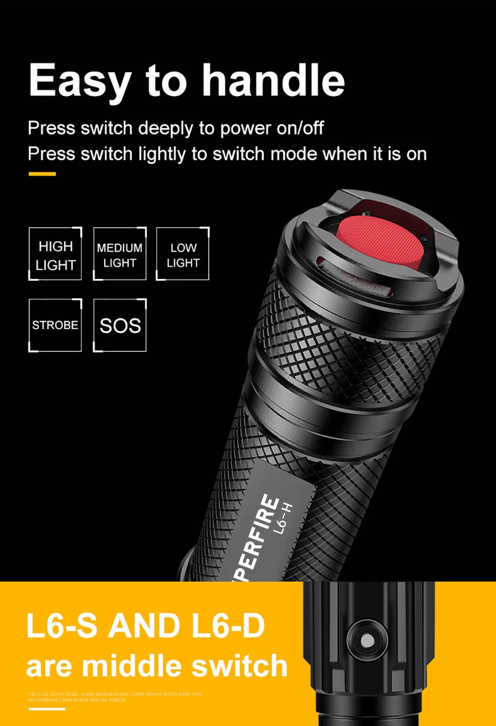 LED Outdoor 18650 battery p50 15w emergency led lights torch tactical flashlight