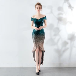 16173# Euro-American Breast-wrapping Perspective L Gradual Bead-wrapped short party dress skirt bodycon dress for girls skirt