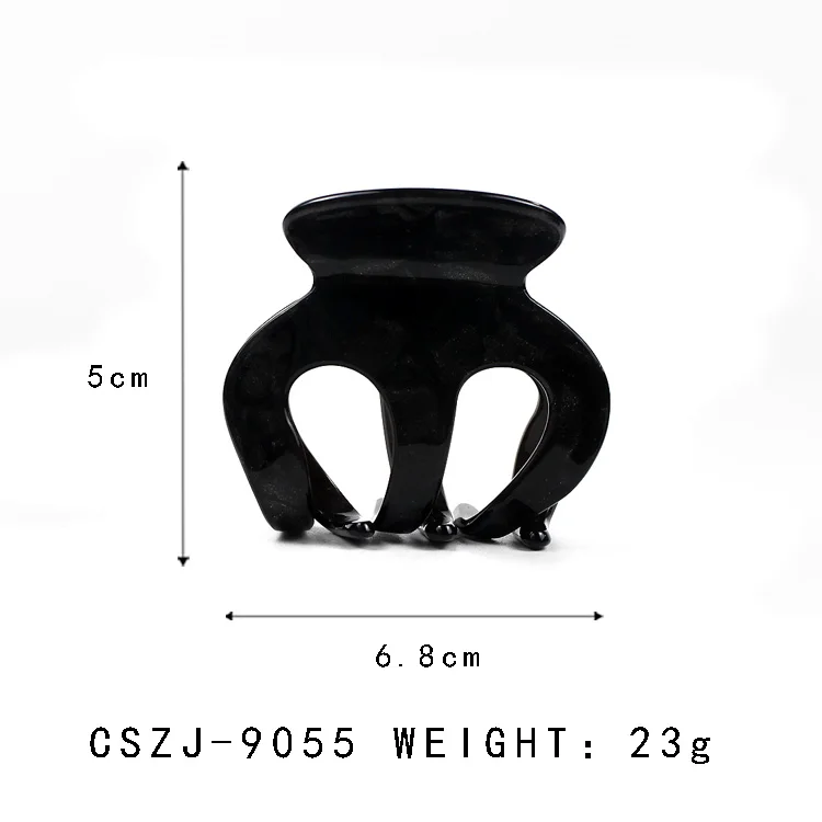 CANYUAN Japanese and Korean Style Solid Color Acetate Claw Clips Classic Medium Sized Back of Head Hair Accessories