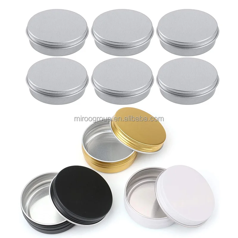 10g 20g 30g 50g Empty Candle Making Tin Cans Container for DIY,Screw Top Round Lip Balm Tin Cans Aluminum Jar with Screw Lid