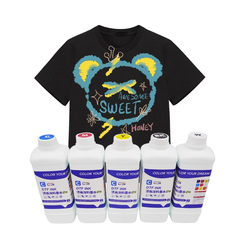 Wholesale Factory Price High Fluidity 1 Liter DTF Ink for Textile Printing CMYK White Five Color DTF Printer Ink