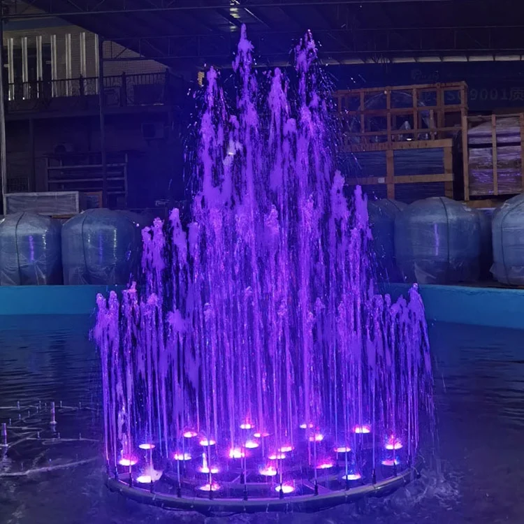Outdoor Round Small Musical Dancing Floating Portable Decor Water Fountain