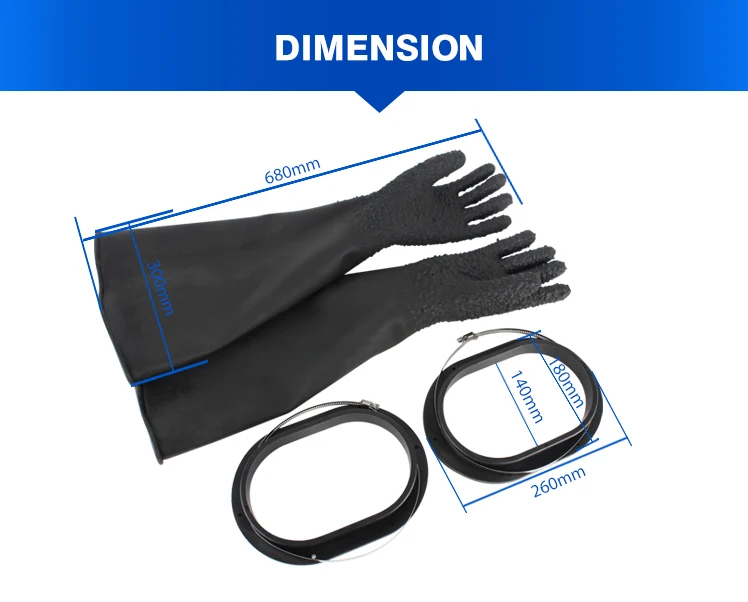 Sandblasting glove equipment ring sandblaster gloves sandblasting rubber gloves China Factory