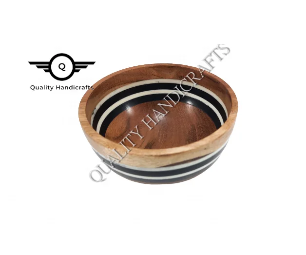 New Best Quality Mango Wood Epoxy Resin Dry fruit Bowl classic Handmade Salad Bowl Dinnerware fromdia by Quality Handicrafts In