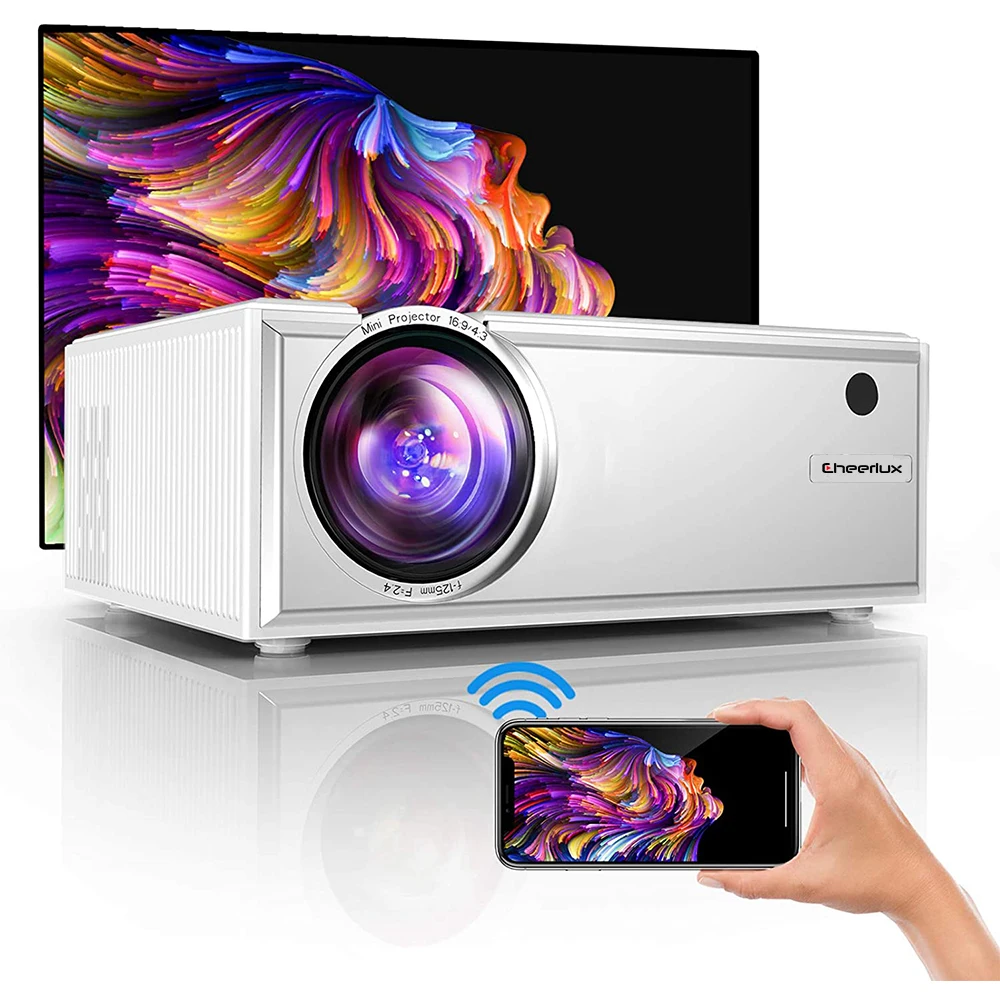 CHEERLUX  native HD LCD wireless projector, connect with smart phone for wifi projector