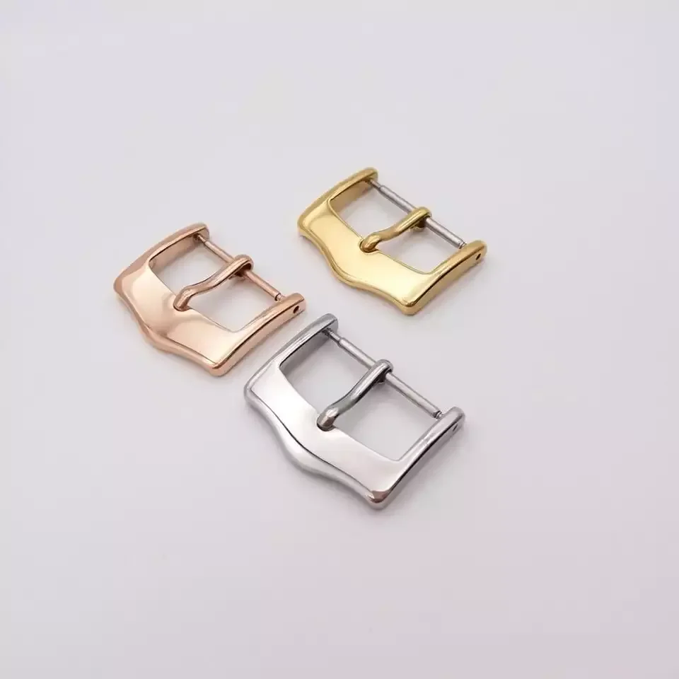 Polished 20mm 22mm 2.0 mm Pin Silver Color Watch Buckle
