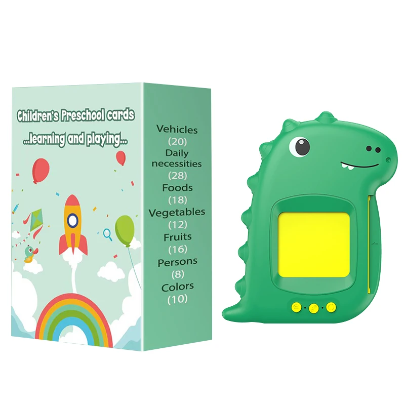 Flash Card Reader with Digital Writing Pads 224 Words Early Learning Toys Cartoon Educational For Kids