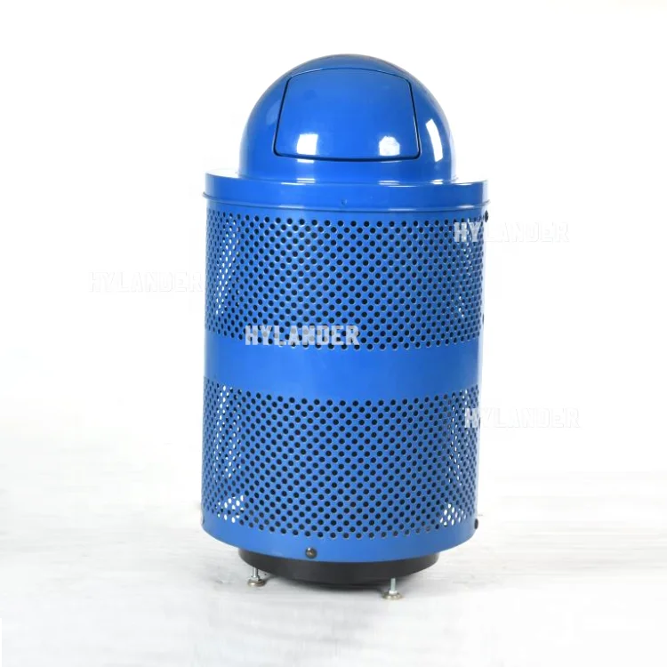 Waste bin outdoor metal mesh big unique trash can