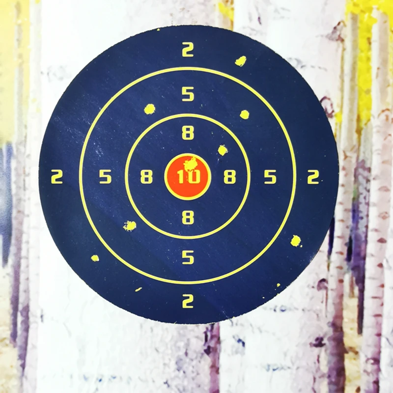 Dark blue background splash fluorescent yellow shooting practice sticker