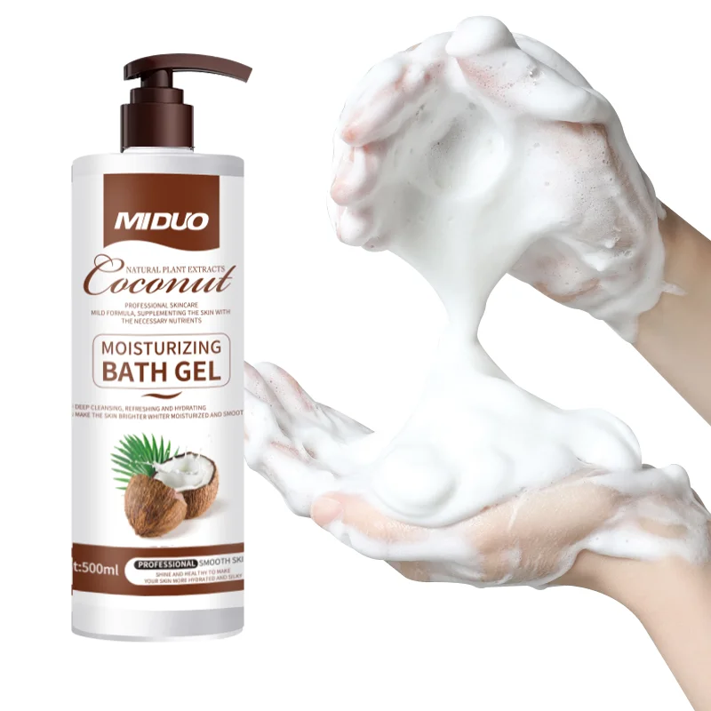 OEM Factory Price 500ML Coconut Glowing Sachet Collagen Small Body Lotion Strong Whitening Bath Mini Hotel Shower Gel For Body