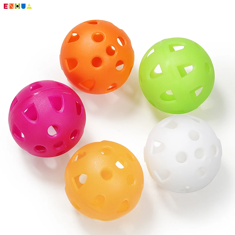 Factory Supply Cheap Plastic Colors Golf Balls Airflow Hollow Golf Practice Training Sports Balls Adjustable Hardness OEM/ODM