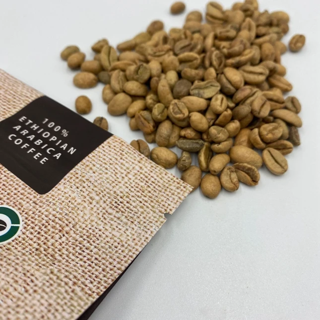 1kg 2kg Gravure Printing Coffee Beans Kraft Paper Packaging Bag One Way Valve Flat Bottom Bag