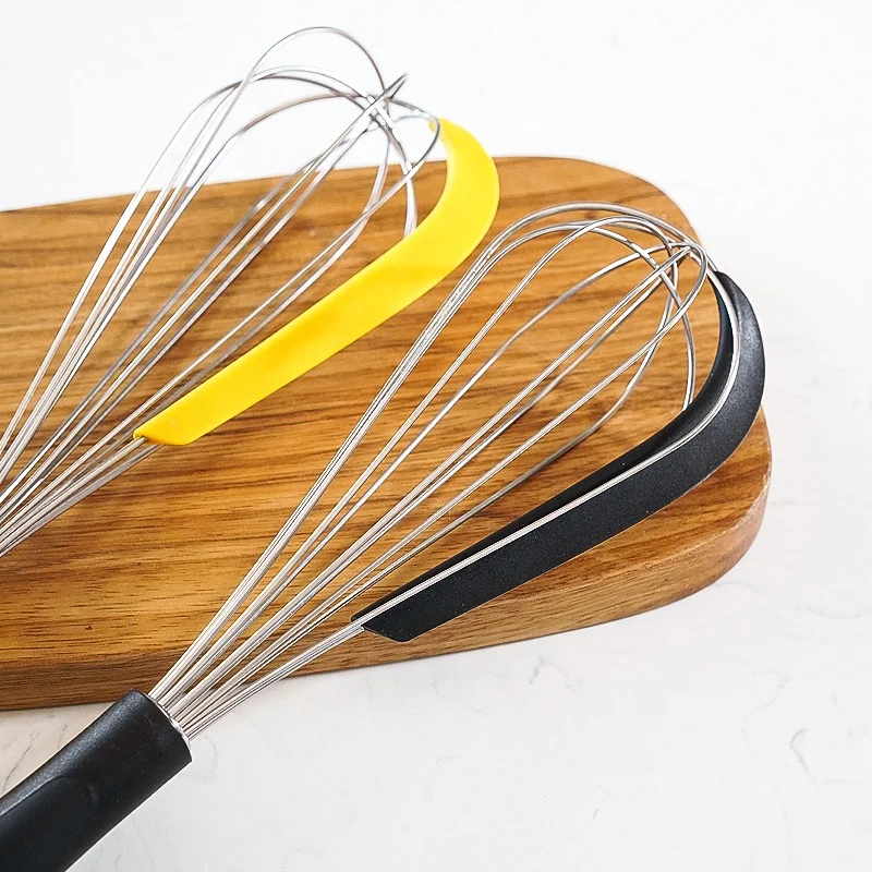 12 inch Egg Blender Beater 2in1 Egg Manual Silicone Balloon Whisk With Spatula & TPR Handle