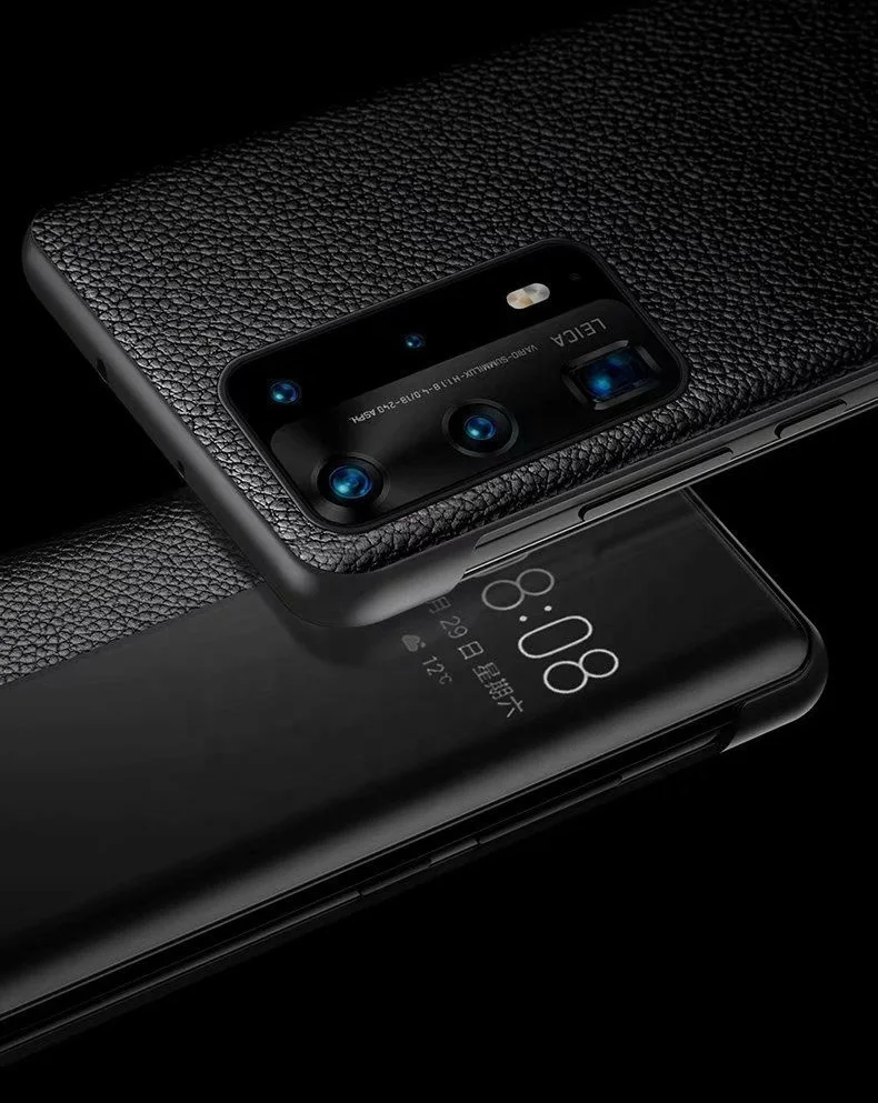 
Hot Sale For Huawei P40 Case Smart View Window Leather Flip Cover Case with Auto Sleep/Wake-up Function 