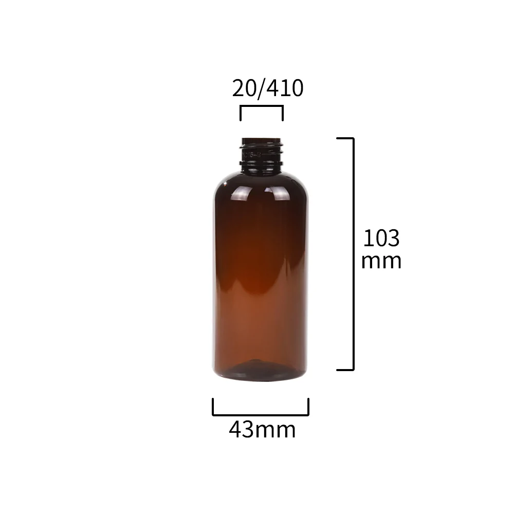 Idealpak Cosmetic Packaging Supplier Wholesale Boston Round 100ml PET Amber Bottles Plastic Lotion Bottle