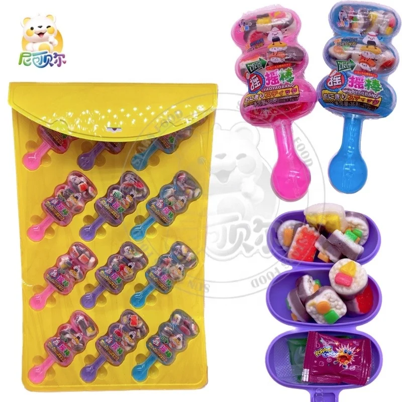 Oem Japanese Snacks Sushi Fruit Flavors Sweets Assorted Shapes Sushi Gummy Jelly Candy