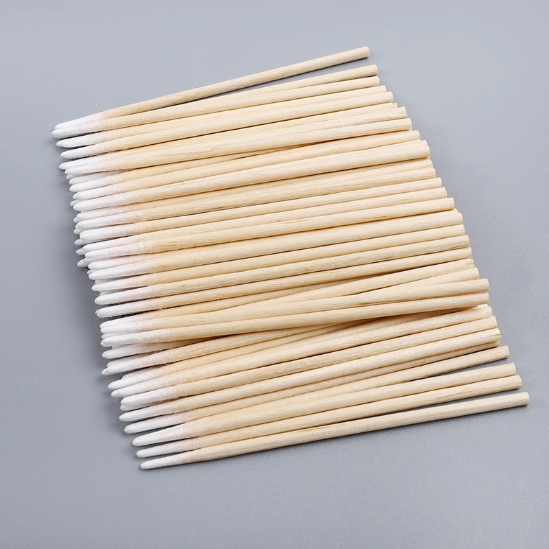 Professional-Grade Wooden Stick Mini Fine Point Q Tips Cotton Swab for Precision Application and Aftercare Routine