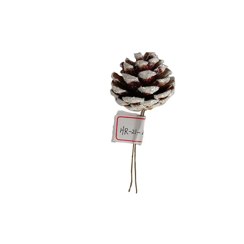 Wholesale Christmas Decoration Natural Dried Glitter Pine Cones Christmas Tree Ornaments For Decoration