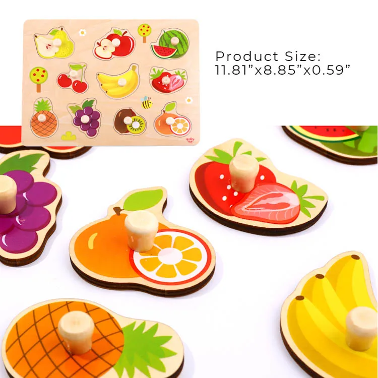 Hot Sale Educational Toys for Kids Jigsaw Wooden Fruit Puzzle