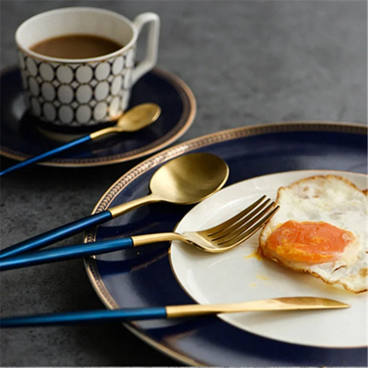 Flatware Wholesale Tableware Stainless Rose Gold Cutlery Fork Knife Spoon Sets