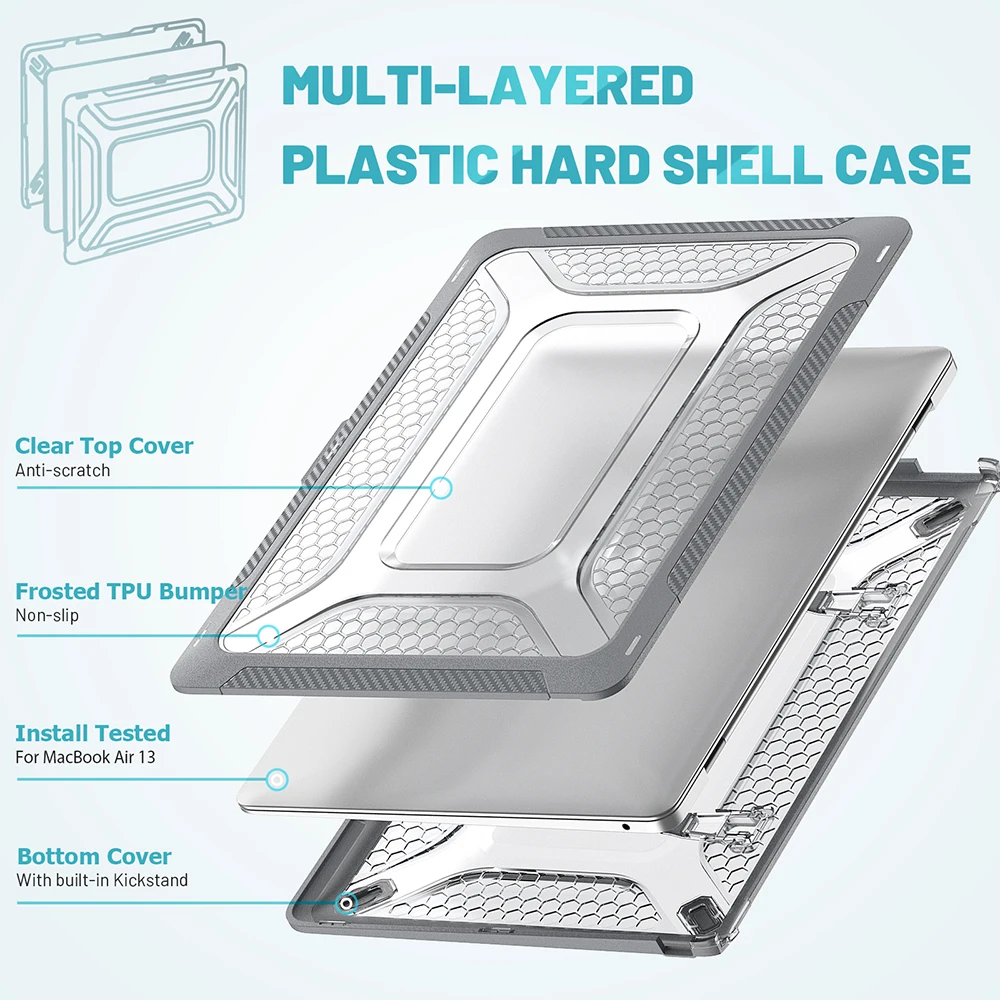 Новый Прочный жесткий пластиковый чехол с подставкой для MacBook Air 13 2018-2020 выпуска A2337