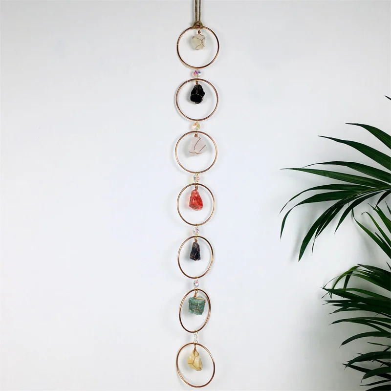 Wholesale raw crystal stone chips chakra window hanging crystals healing stones wall hanging decor
