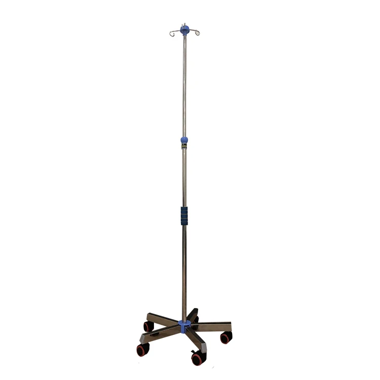 Factory Wholesale Heavy Duty Medical IV pole stand adjustable Infusion stand convenient and durable drip stand set