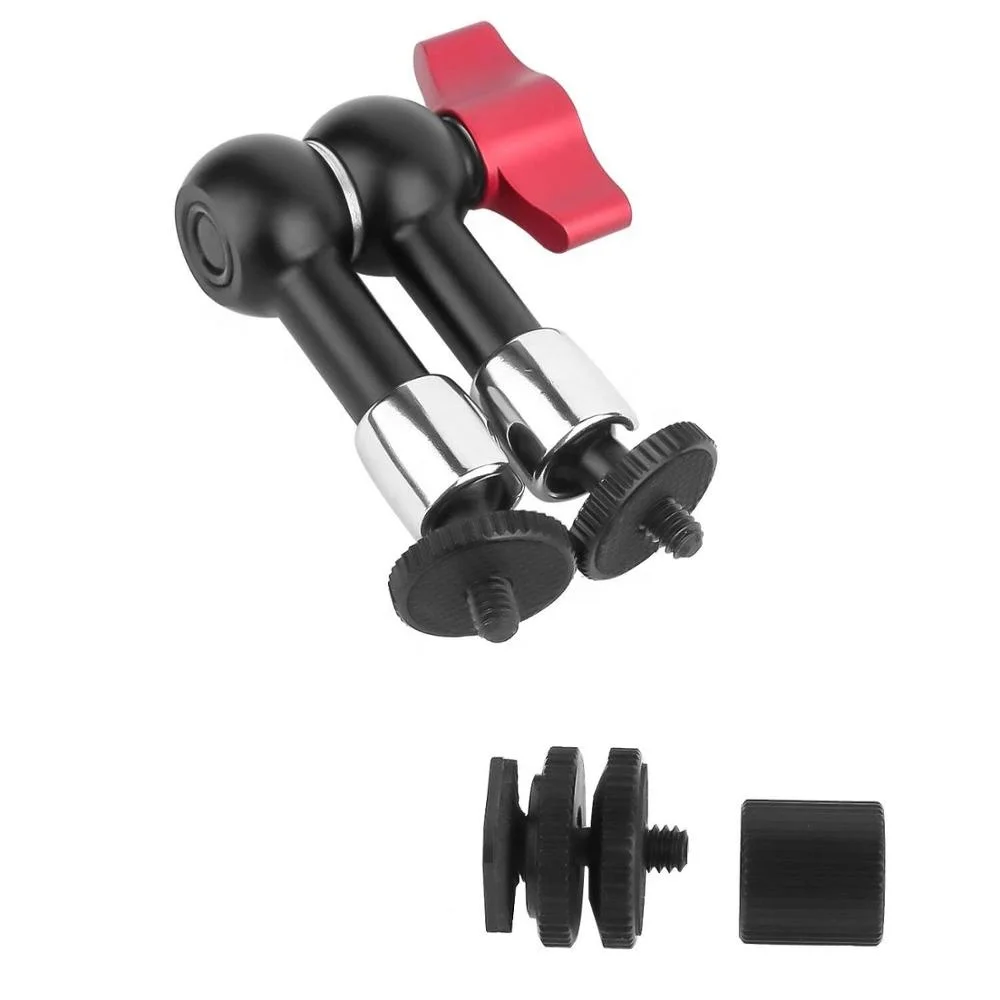 7inch Adjustable Articulating Friction Magic Arm Hot Shoe Mounts Compatible with DSLR Camera Rig, LED Flash Light, LCD Monitor