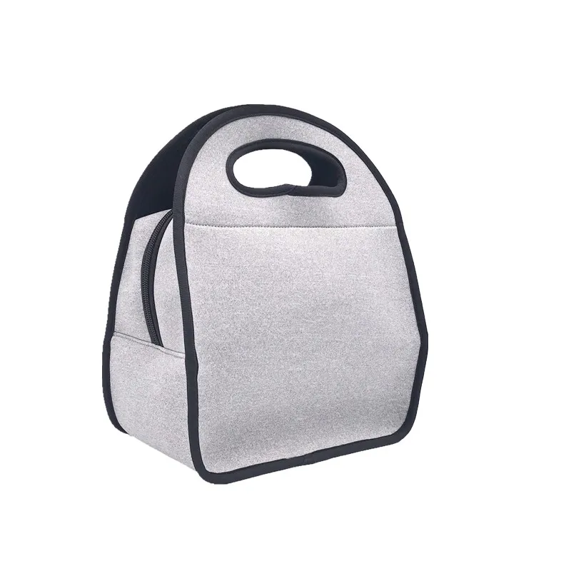 Simple Grey Thermal Insulation Cylindrical Portable Lunch cooler tote Bag for men women work luggage work backpack with cooler