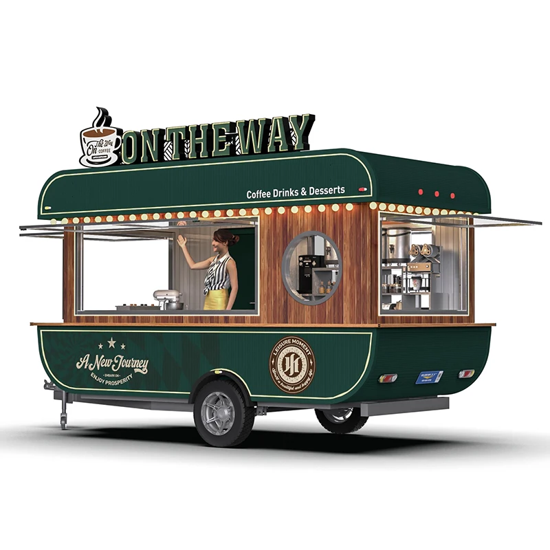 Jekeen Mobile Fully Equipped Food Cart Snake Fast Food Trailer stainless Steel  With Equipment From China For Sale