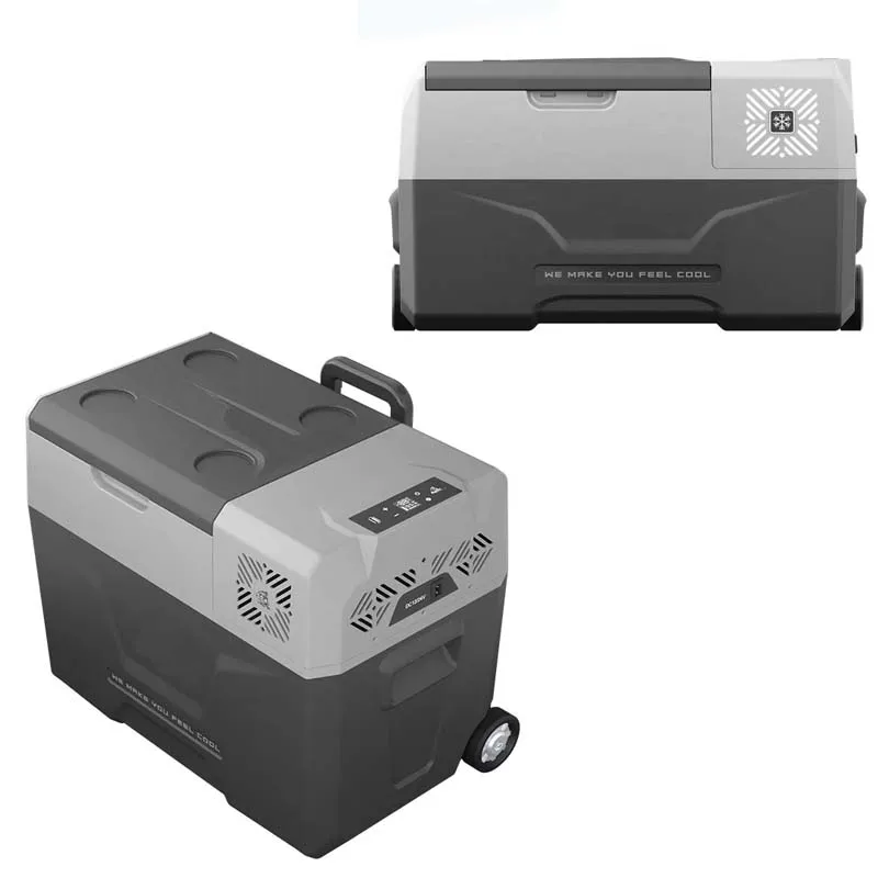 Mini Dual zone DC12V Portable Min Car Refrigerator with wheels for travel