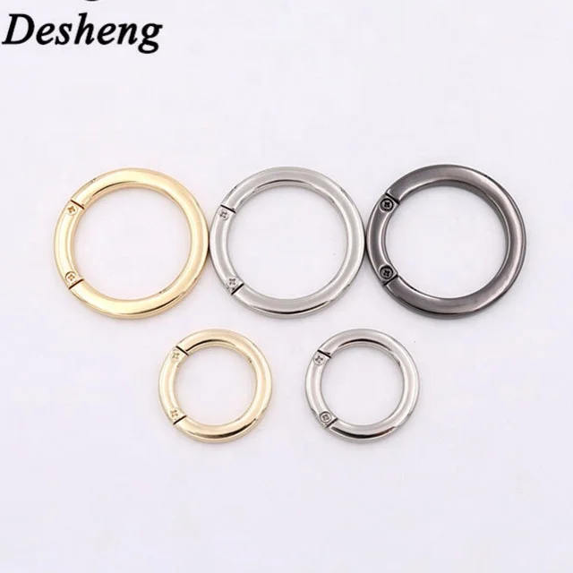 Bag Accessory Oval Round Bag Clip Fitting Thin Flat Metal Small O Ring for Purse