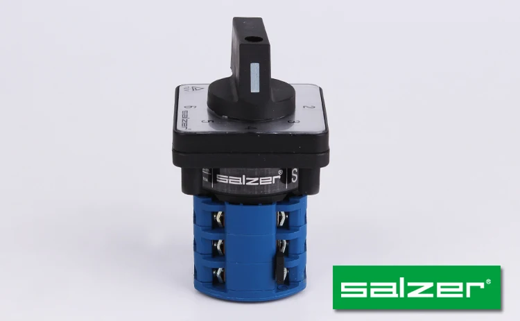Salzer SA16 16Amp 0-1-2-3-4-5-6 Multi-step Cam Switch rotary switch Silver face plate 48x48mm  (TUV,CE and CB Approved)