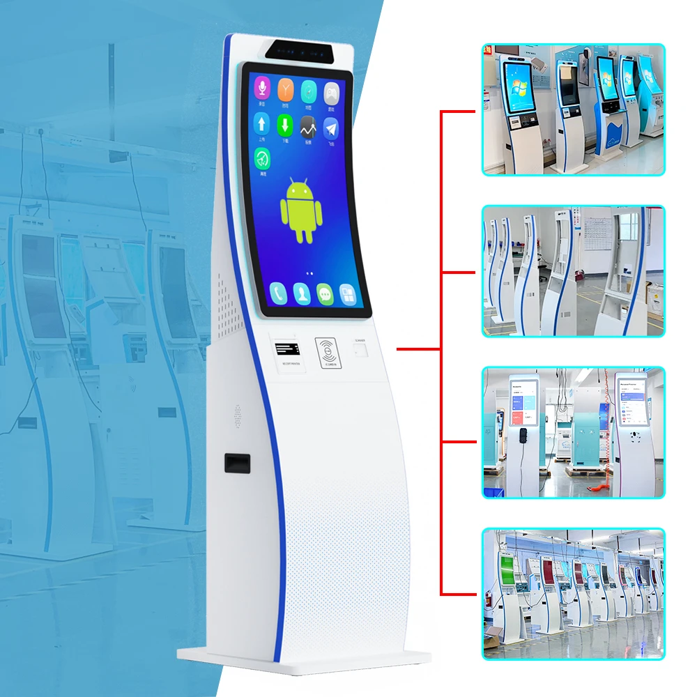 32 Inch Windows Android Linux SDK Support Cash Card Payment Machine Passport Scanner Self Checkout Kiosk Ticket Vending Machine